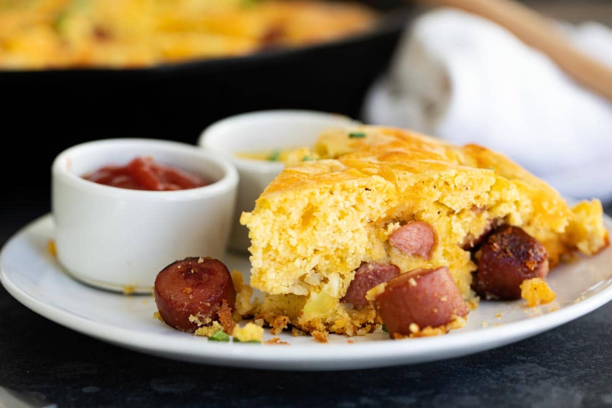 Slice of Corn Dog Casserole