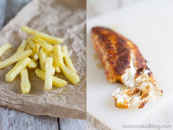 french fries and cooked fish