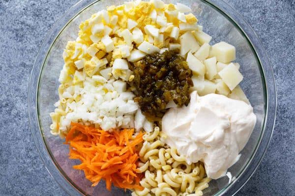 Ingredients for Hawaiian Macaroni Salad