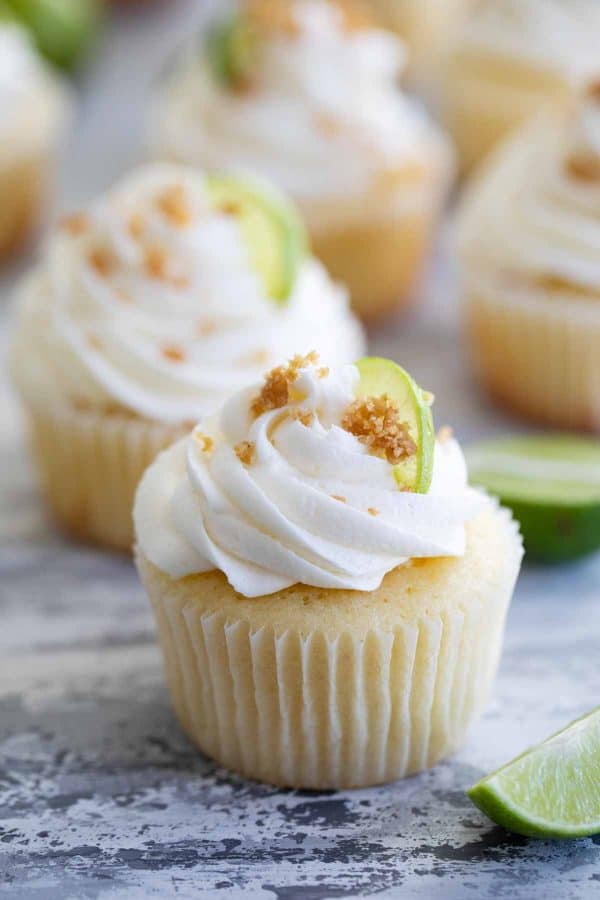 Key Lime Cupcake topped with Buttercream