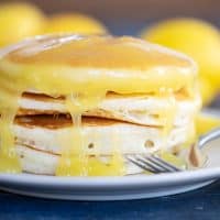 Stack of Pancakes with Lemon Sauce