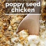 Poppy Seed Chicken with text overlay