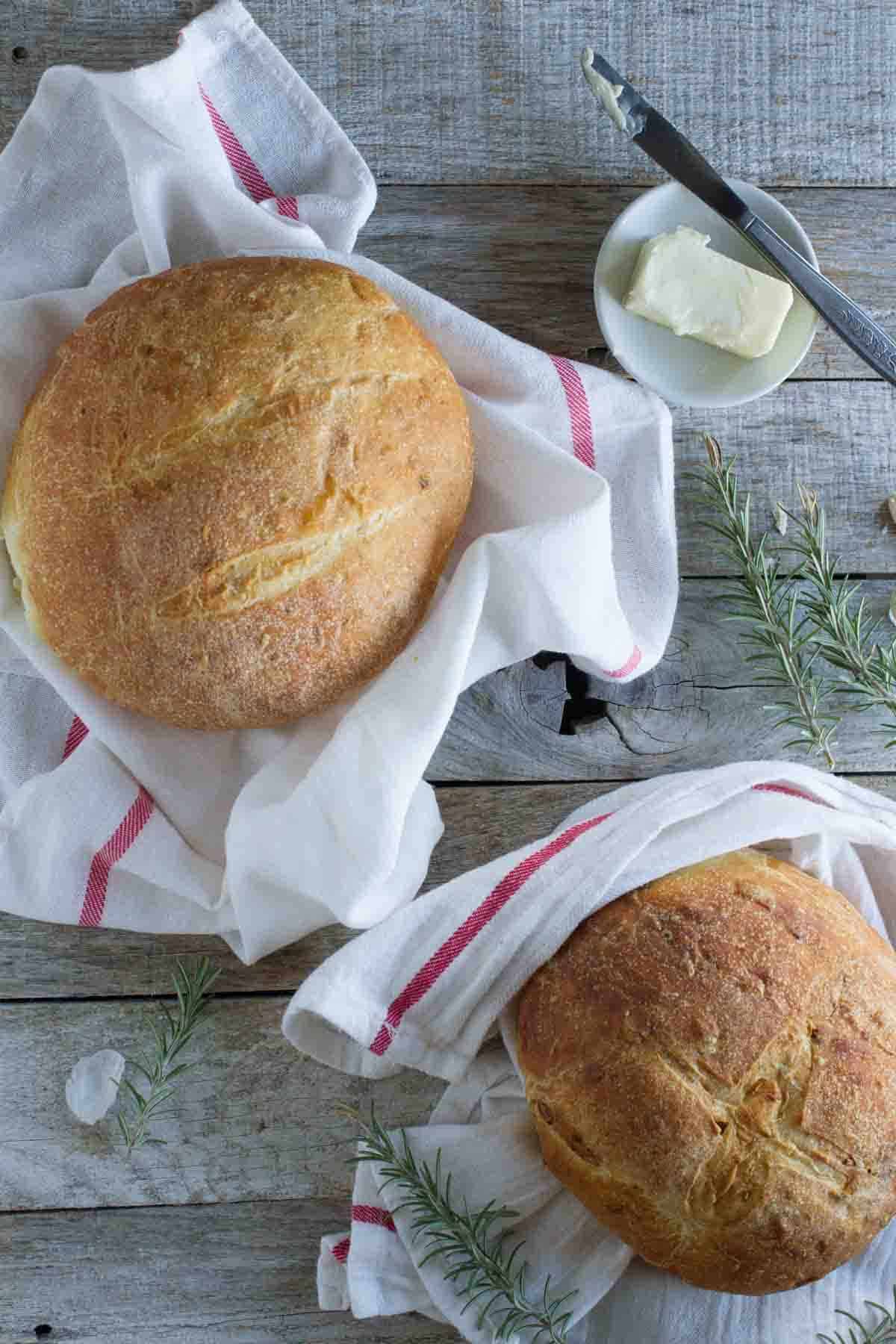 Two loaves of potato bread