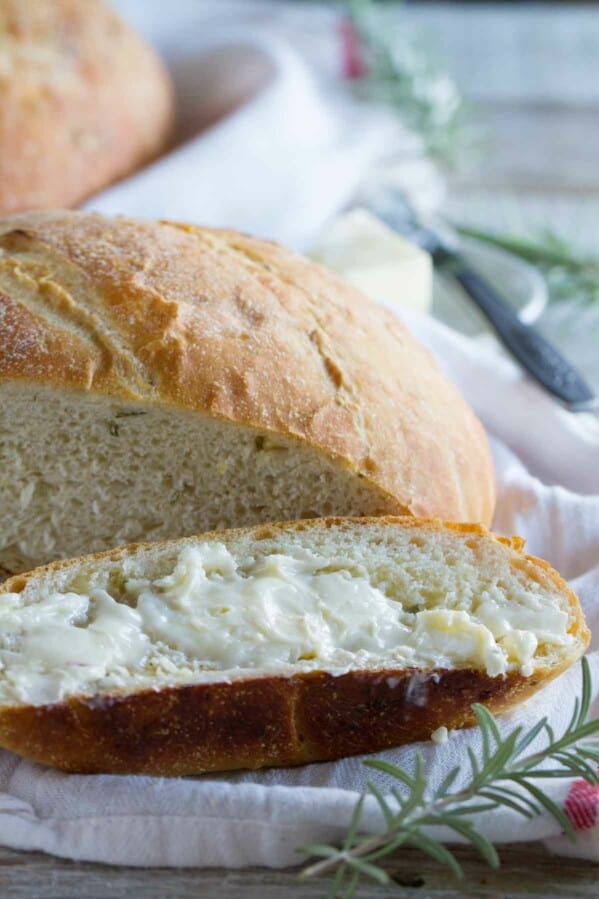 slice of potato bread with butter