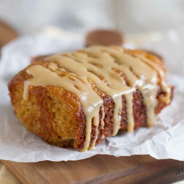 Mini loaf of Reeses Peanut Butter Banana Bread