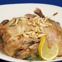 Roasted Lemon Almond Cornish Hens