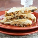 Sweet Potato Chicken Quesadillas Stacked on a Plate