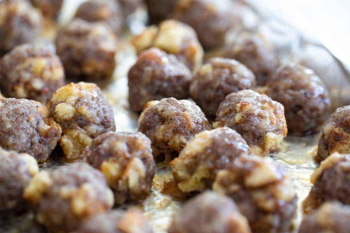 baked breakfast sausage meatballs