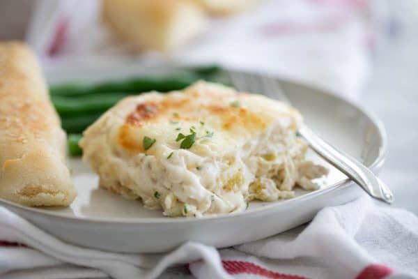 Chicken Lasagna with Alfredo Sauce and Green Chiles