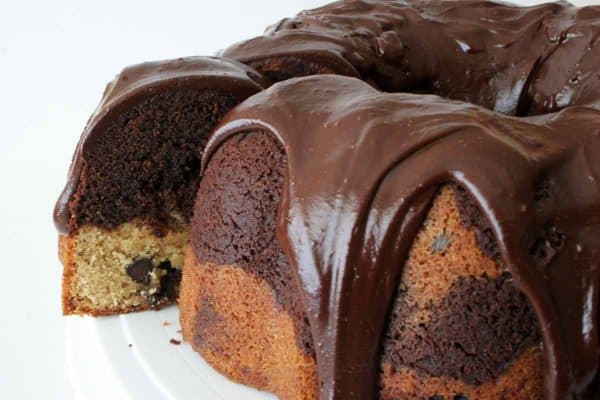 Marbled Chocolate Peanut Butter Cake