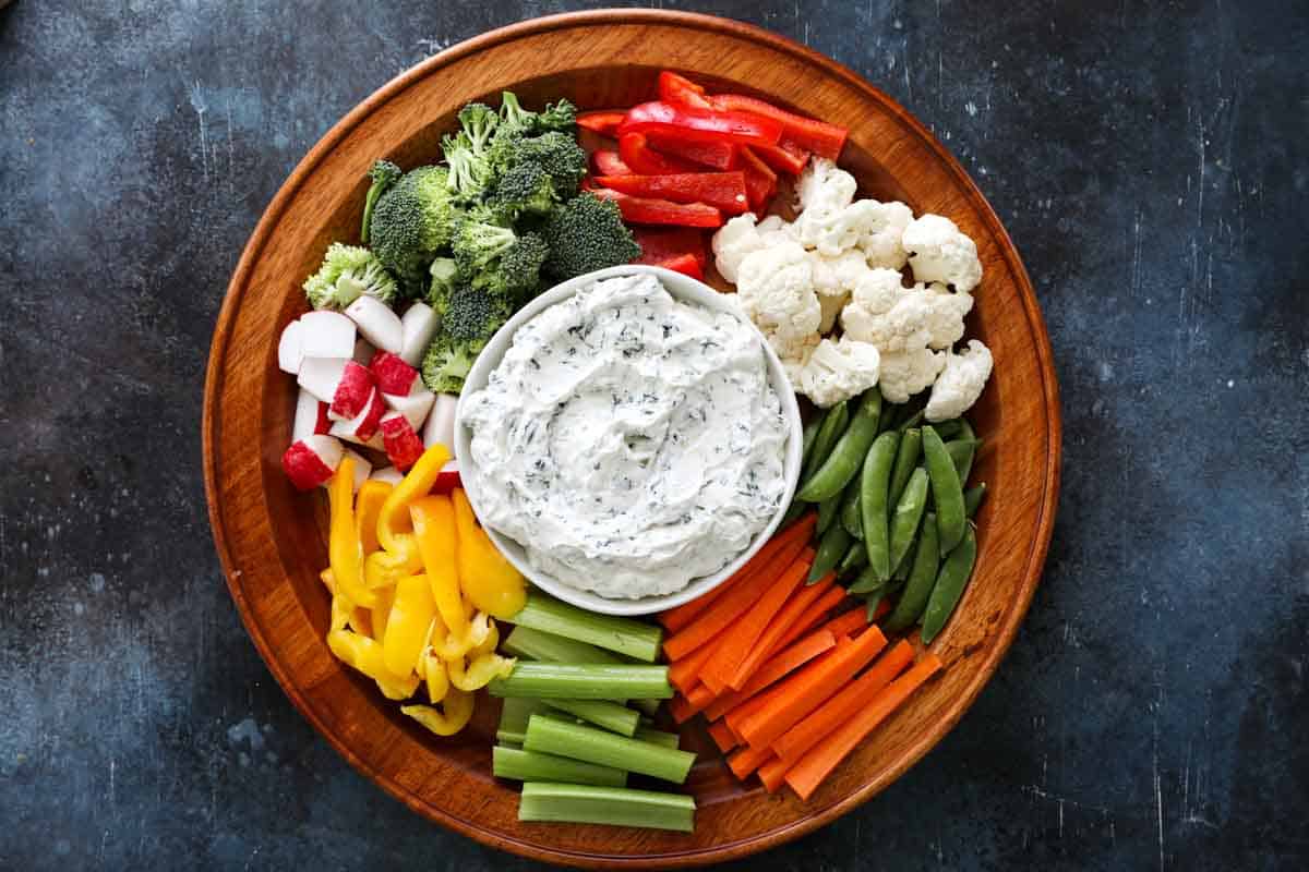 vegetables and dip