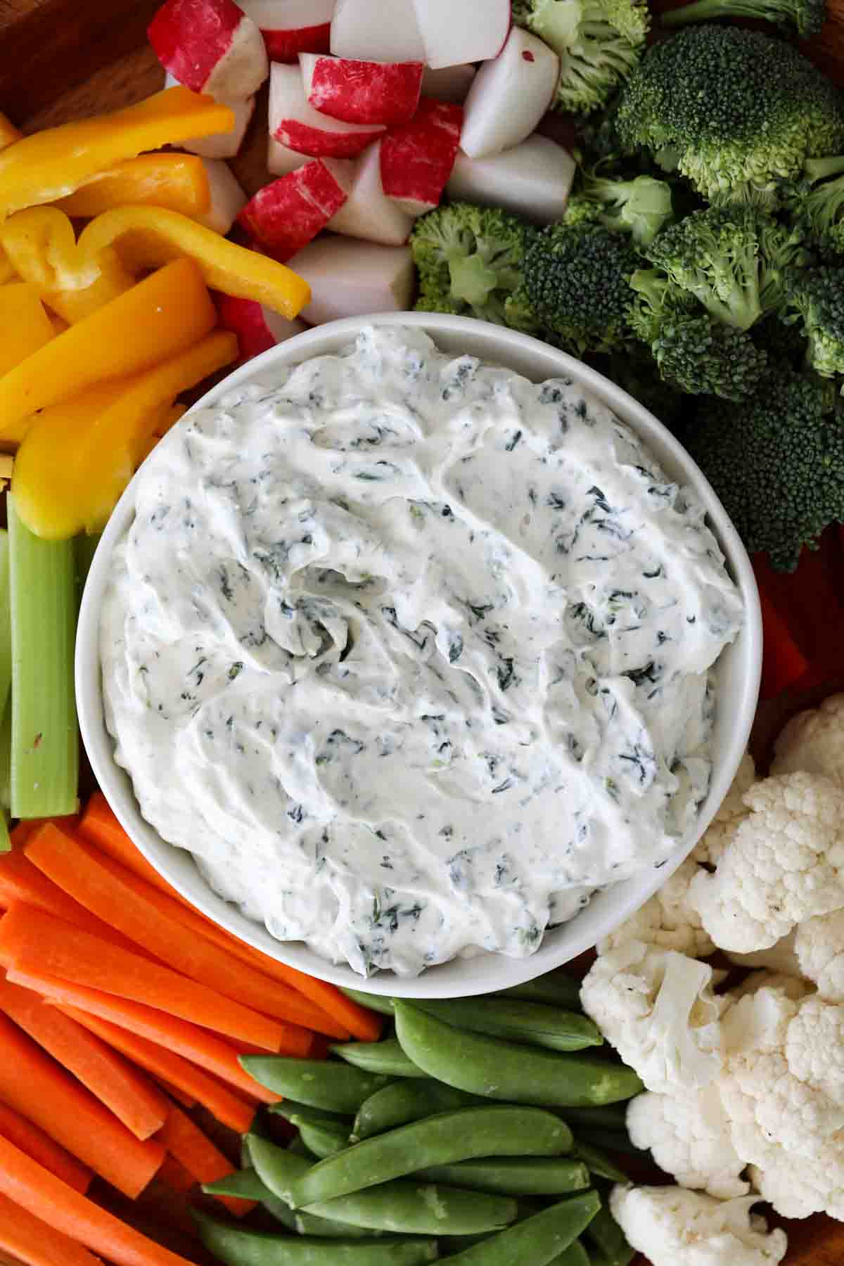 close up of spinach dip