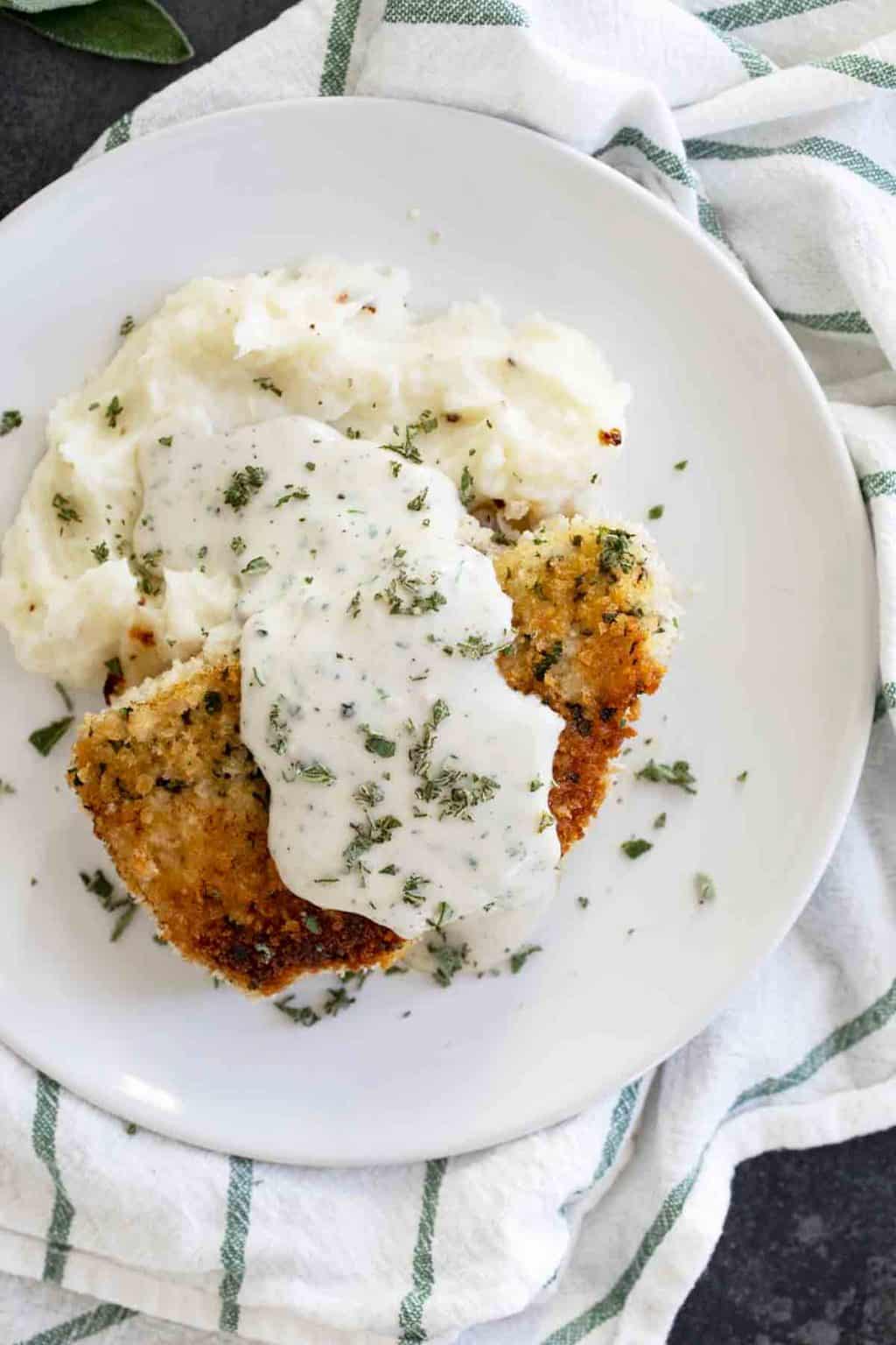 Breaded Pork Chops with Cream Gravy Taste and Tell