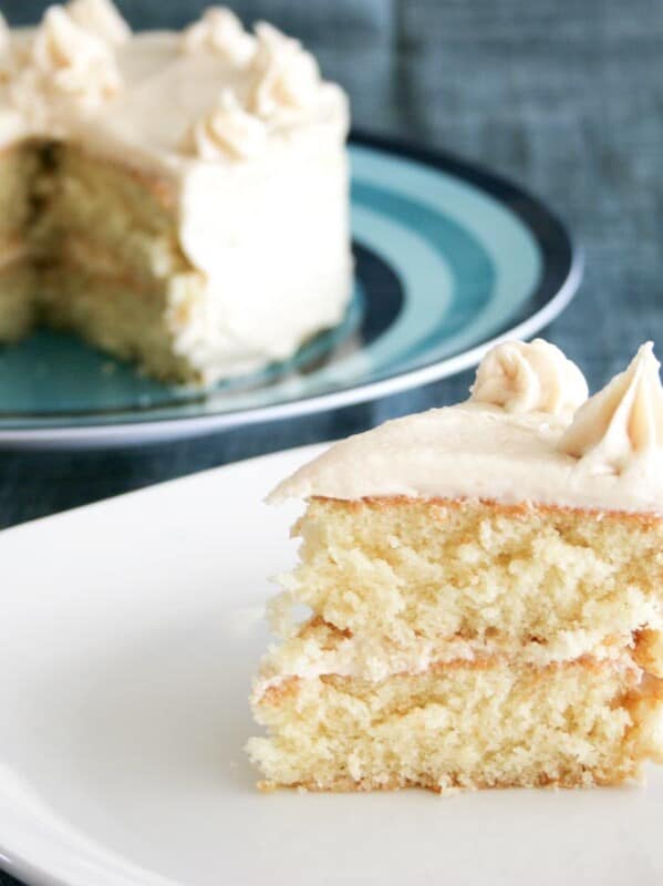 slice of Caramel Cake with Caramelized Butter Frosting