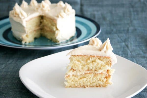 slice of Caramel Cake with Caramelized Butter Frosting