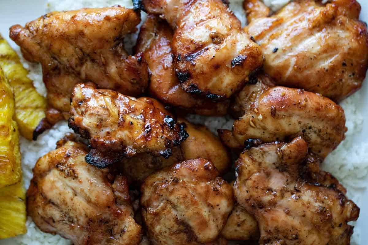 close up of grilled Huli Huli Chicken