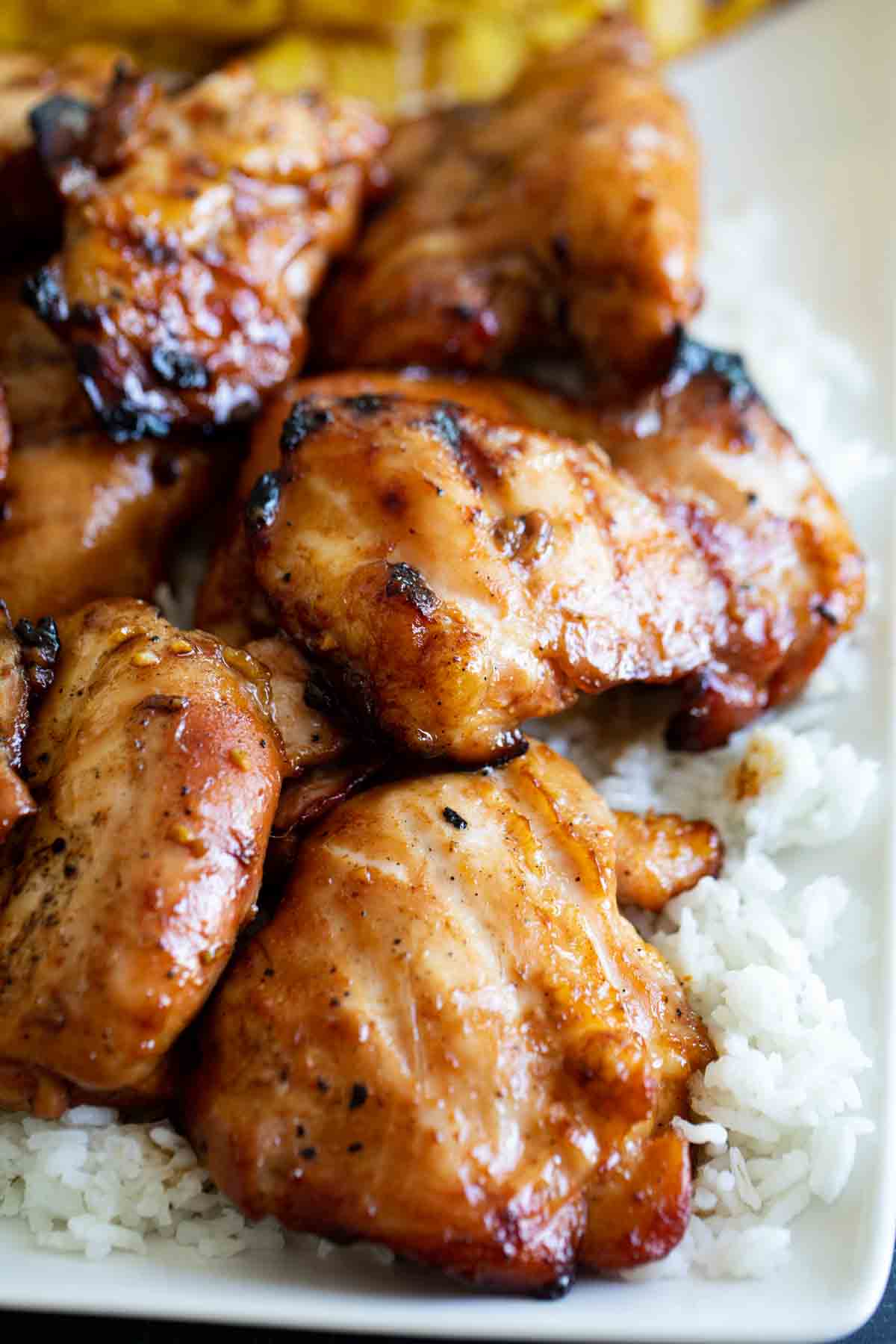 Huli Huli Chicken served on a bed of rice