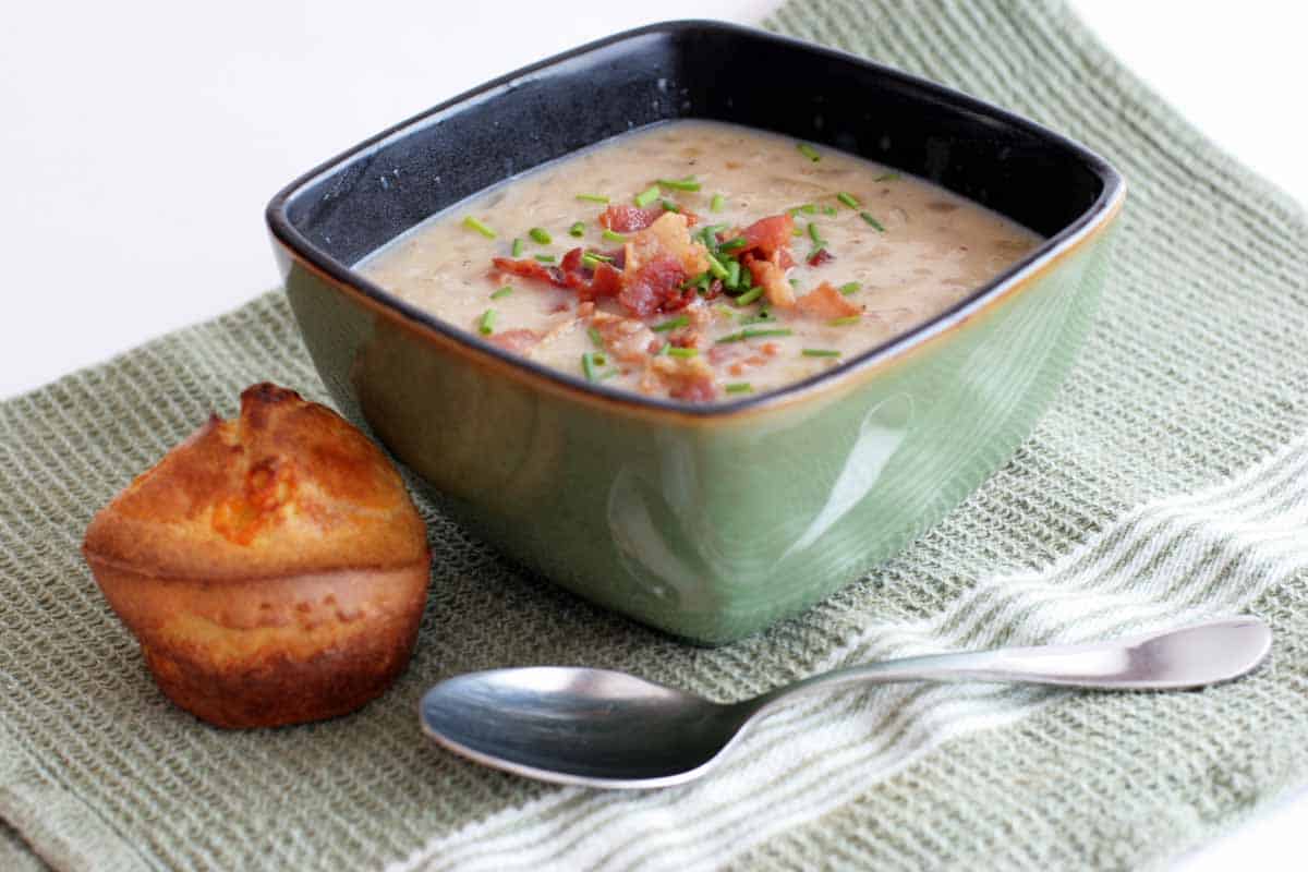 Onion Chowder with Cheesy Onion Popovers