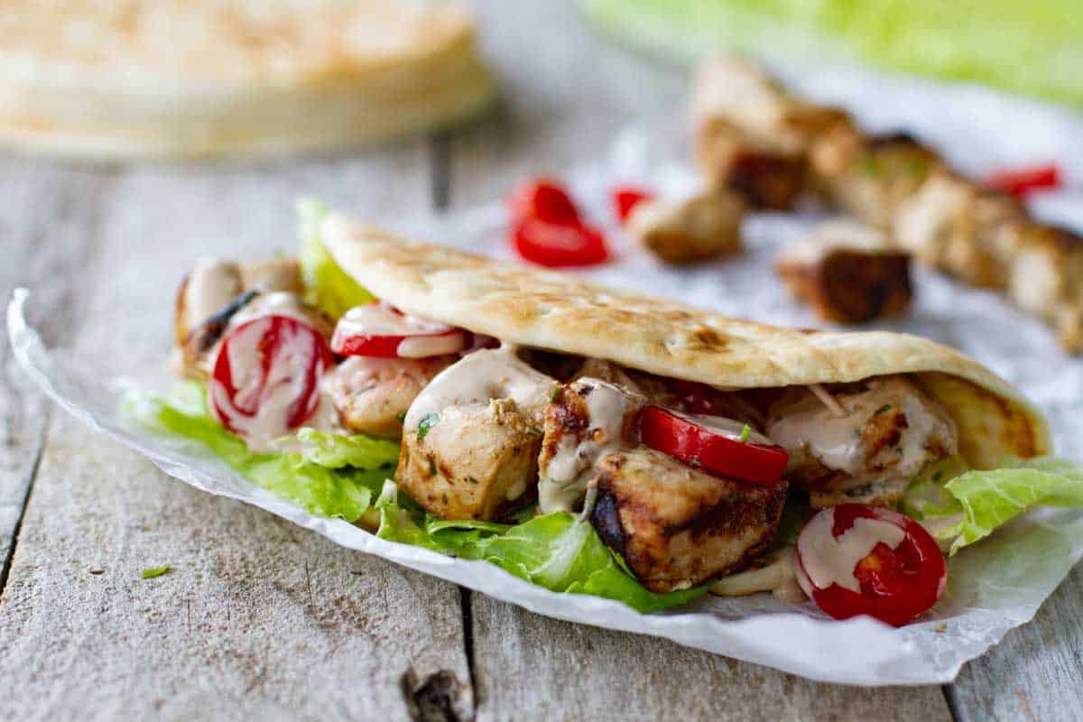 grilled chicken sandwiches made with pita bread