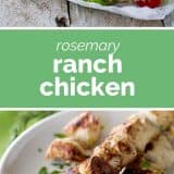 rosemary ranch chicken with text in the middle