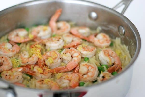 Shrimp Orzo Skillet - Taste and Tell