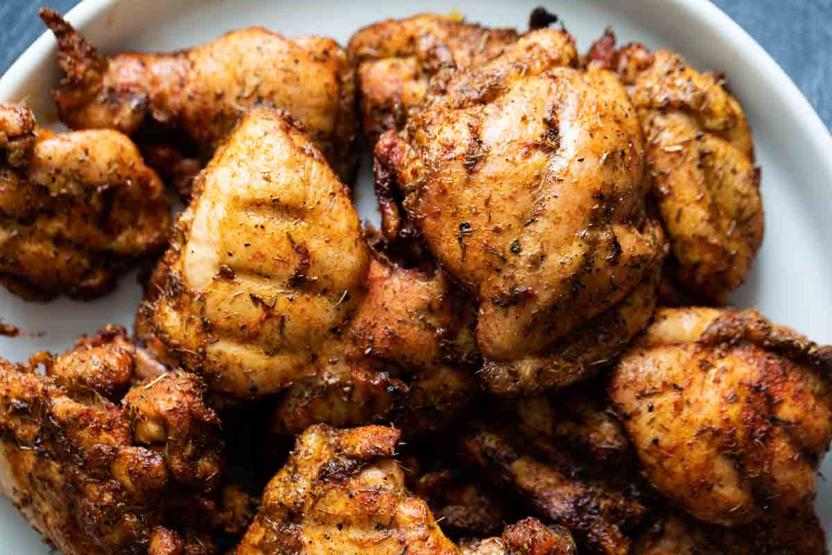 cooked chicken with seasoning mix