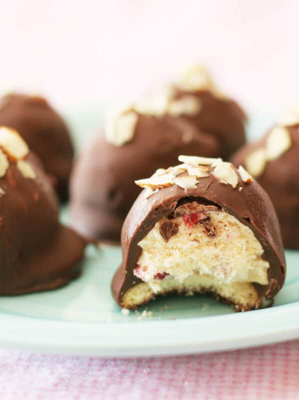 Ice Cream Bonbons - cookies topped with ice cream and covered in chocolate