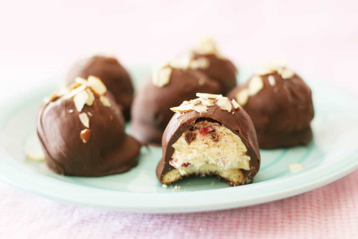 Ice Cream Bonbons - cookies topped with ice cream and covered in chocolate