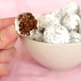 inside texture of No Bake Oatmeal Cookie Balls