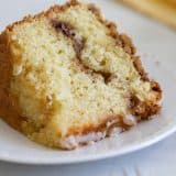 slice of sour cream coffee cake