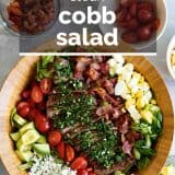 Steak Cobb Salad with Text Overlay