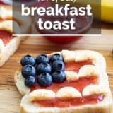 4th of July Breakfast Toast with Text Overlay