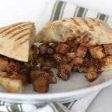 panini filled with seasoned pork roast