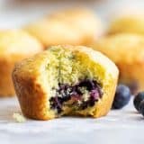 Inside texture of lemon blueberry muffins