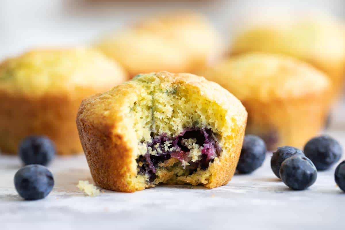 Inside texture of lemon blueberry muffins