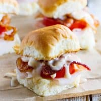 easy Kentucky Hot Brown Sandwich made with slider rolls