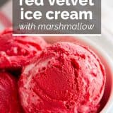 red velvet ice cream with text overlay