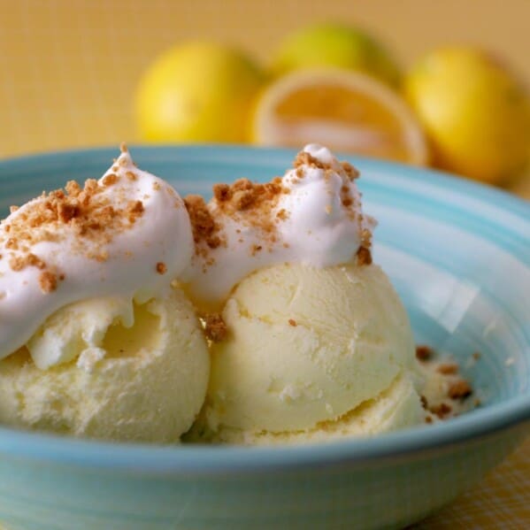 Lemon Ice Cream with Marshmallow Sauce Taste and Tell