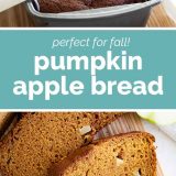 pumpkin apple bread with text in the center