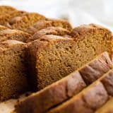 sliced loaf of pumpkin bread