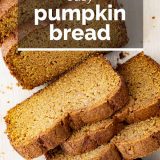 pumpkin bread with text overlay