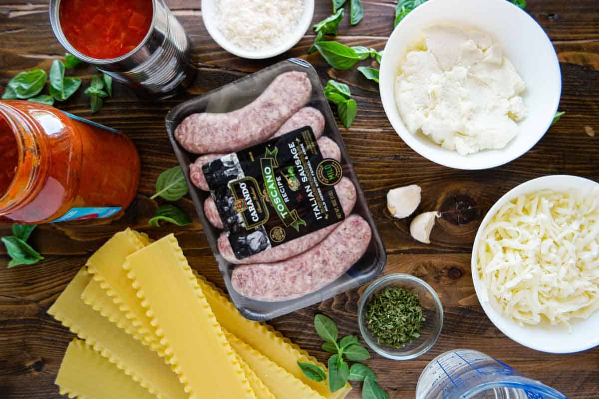 Ingredients to make Skillet Lasagna