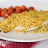 chicken breast with a crispy crust made from nuts