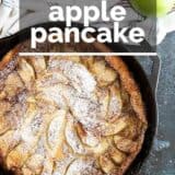 German Apple Pancake with text overlay