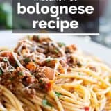 Instant Pot Bolognese with text overlay