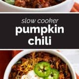 pumpkin chili with text in the middle