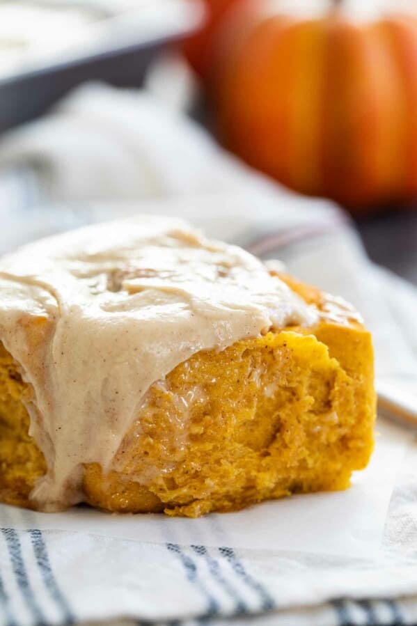 close up of Pumpkin Cinnamon Roll