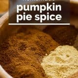 spices for pumpkin pie spice with text overlay