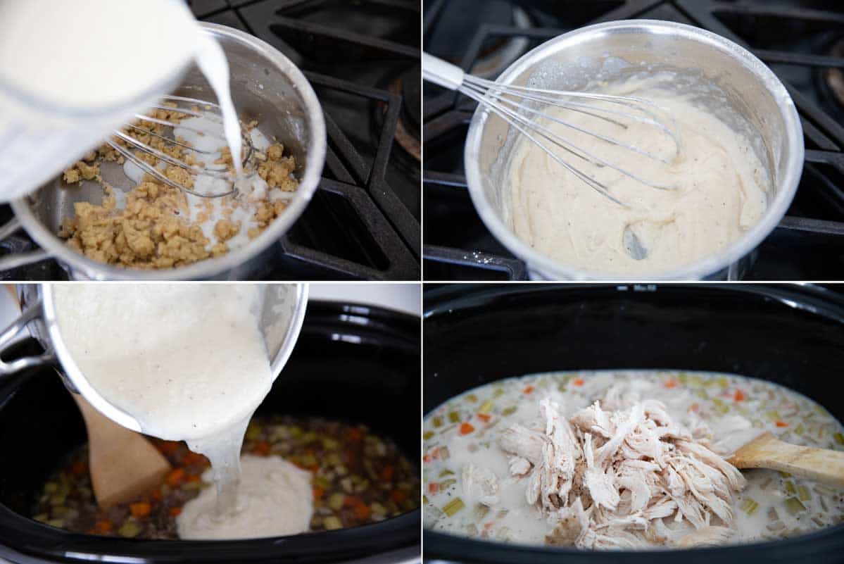 steps to make chicken wild rice soup creamy
