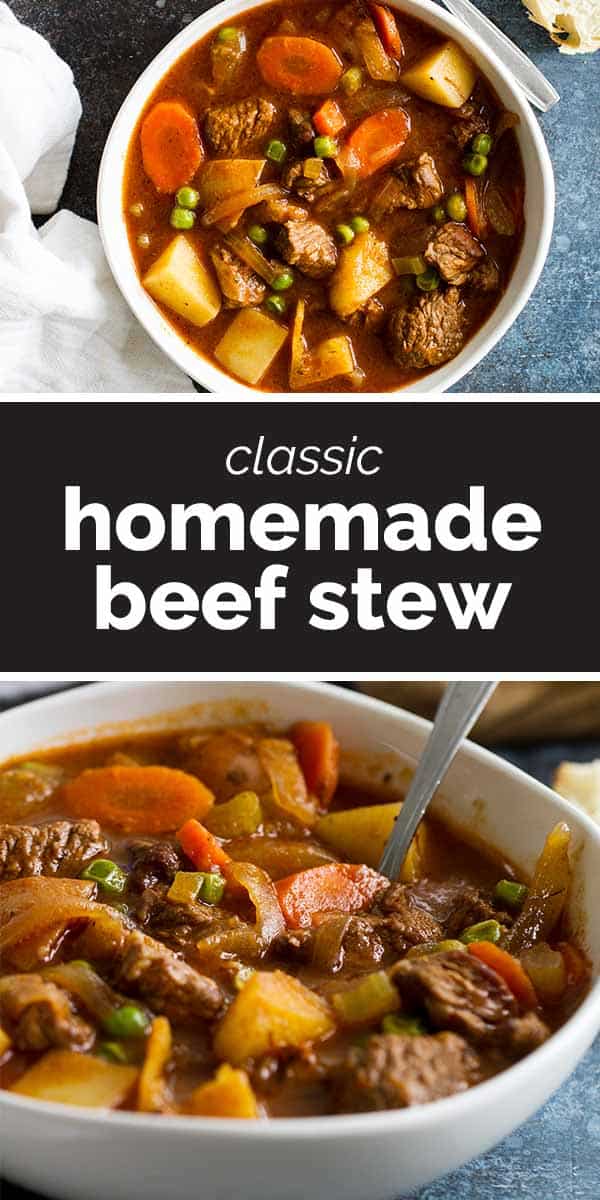 Homemade Beef Stew with text in the center